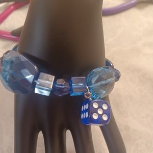 Blue beaded bracelet